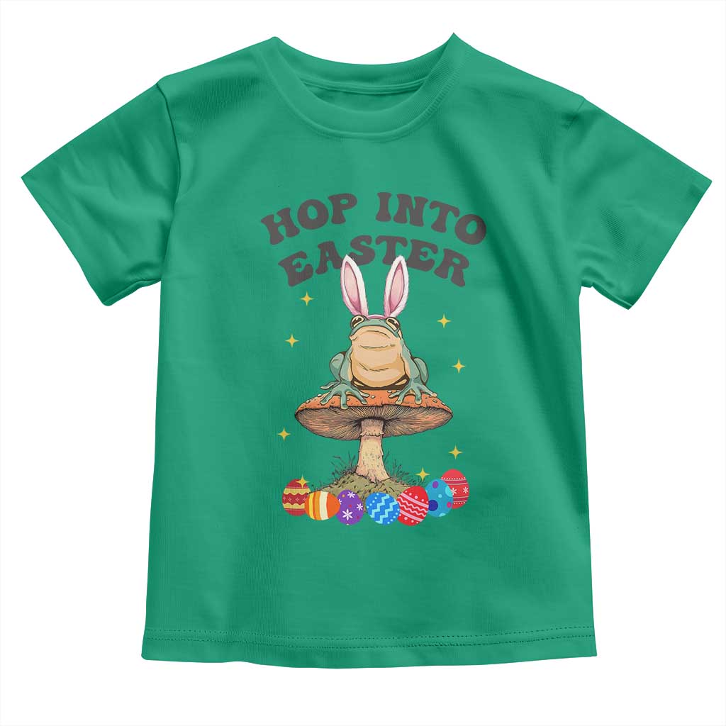 Funny Hop Into Easter Toddler T Shirt Easter Day Frog Bunny Egg