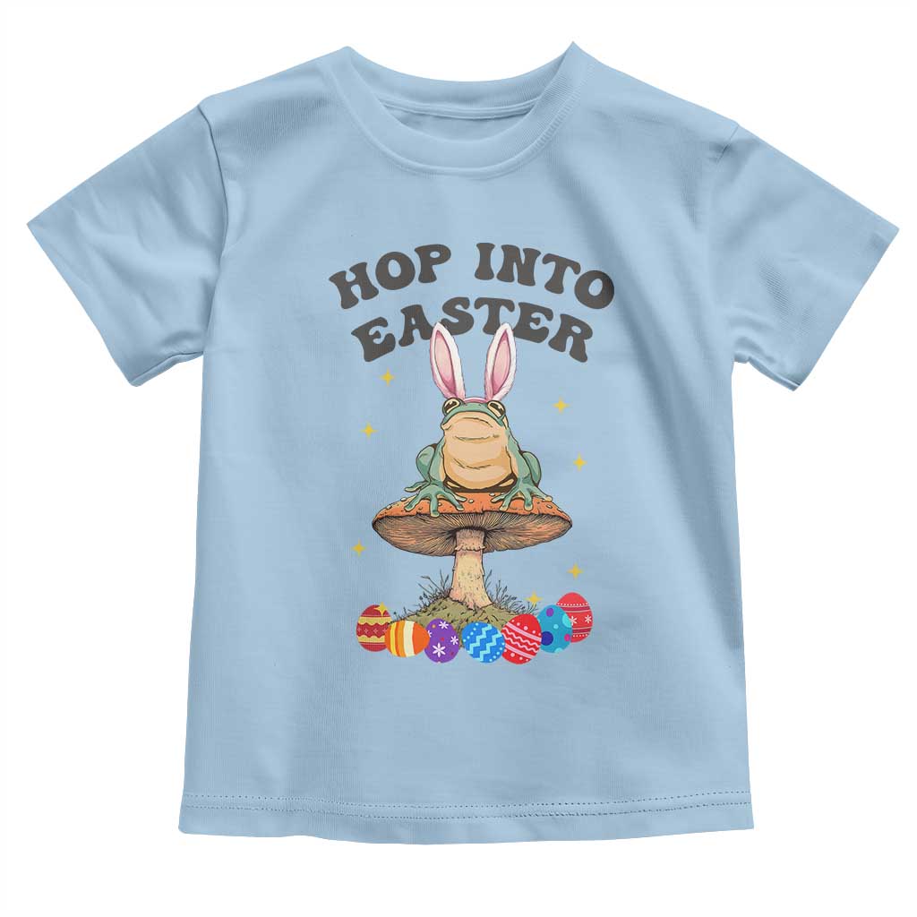 Funny Hop Into Easter Toddler T Shirt Easter Day Frog Bunny Egg