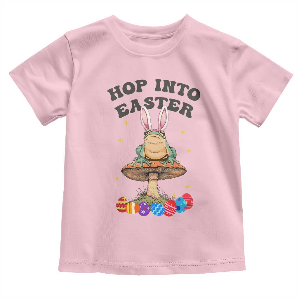 Funny Hop Into Easter Toddler T Shirt Easter Day Frog Bunny Egg