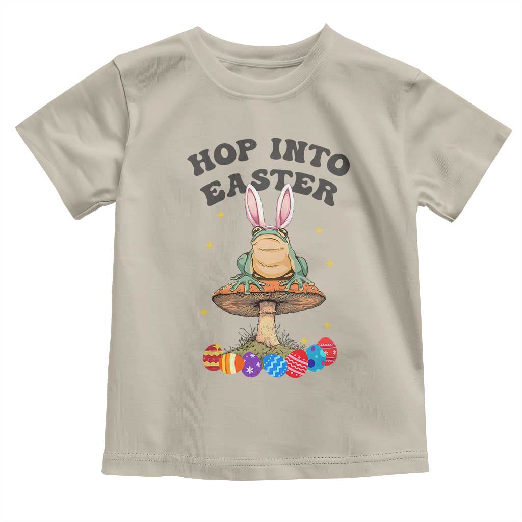 Funny Hop Into Easter Toddler T Shirt Easter Day Frog Bunny Egg