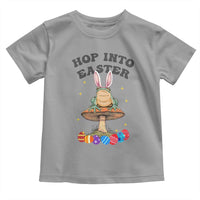Funny Hop Into Easter Toddler T Shirt Easter Day Frog Bunny Egg