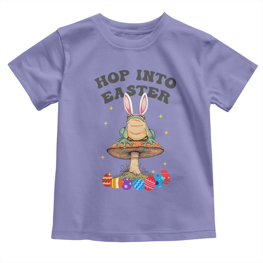 Funny Hop Into Easter Toddler T Shirt Easter Day Frog Bunny Egg