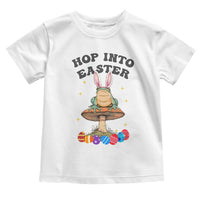 Funny Hop Into Easter Toddler T Shirt Easter Day Frog Bunny Egg