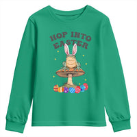 Funny Hop Into Easter Youth Sweatshirt Easter Day Frog Bunny Egg