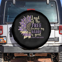 Military Child Month Spare Tire Cover Land Of The Free Because My Daddy Is Great Purple Sunflower