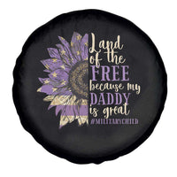 Military Child Month Spare Tire Cover Land Of The Free Because My Daddy Is Great Purple Sunflower