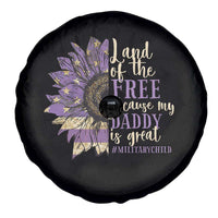 Military Child Month Spare Tire Cover Land Of The Free Because My Daddy Is Great Purple Sunflower
