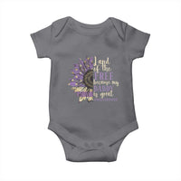 Military Child Month Baby Onesie Land Of The Free Because My Daddy Is Great Purple Sunflower