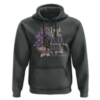 Military Child Month Hoodie Land Of The Free Because My Daddy Is Great Purple Sunflower
