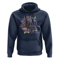 Military Child Month Hoodie Land Of The Free Because My Daddy Is Great Purple Sunflower