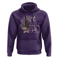 Military Child Month Hoodie Land Of The Free Because My Daddy Is Great Purple Sunflower