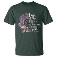 Military Child Month T Shirt Land Of The Free Because My Daddy Is Great Purple Sunflower