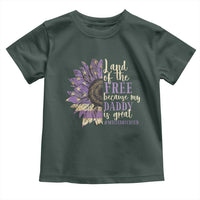 Military Child Month Toddler T Shirt Land Of The Free Because My Daddy Is Great Purple Sunflower