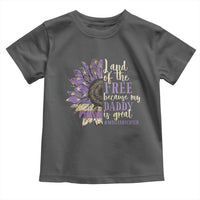Military Child Month Toddler T Shirt Land Of The Free Because My Daddy Is Great Purple Sunflower