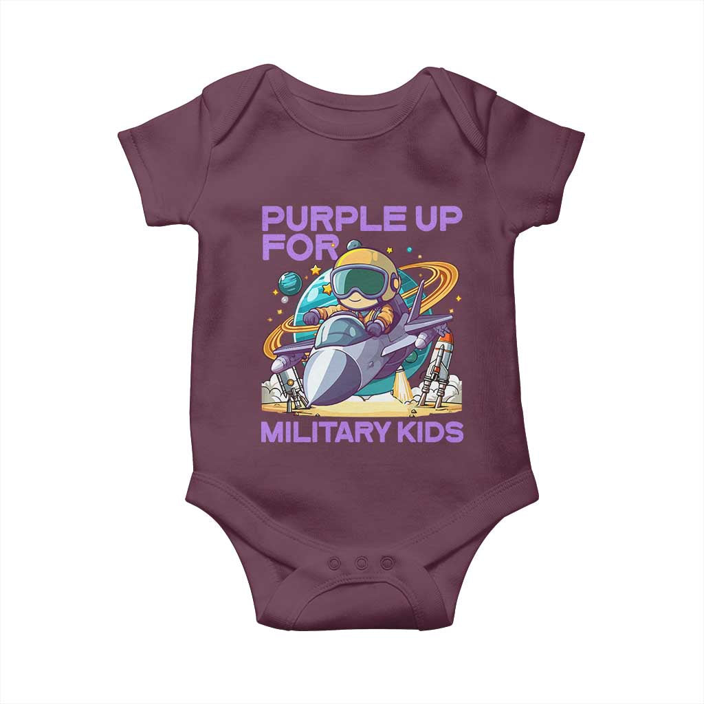 Purple Up For Military Kids Baby Onesie Military Child Month Astronaut Fights