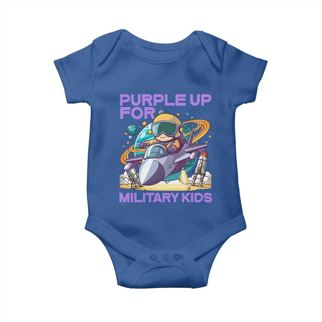 Purple Up For Military Kids Baby Onesie Military Child Month Astronaut Fights
