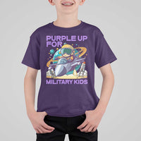 Purple Up For Military Kids T Shirt For Kid Military Child Month Astronaut Fights