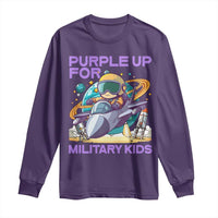 Purple Up For Military Kids Long Sleeve Shirt Military Child Month Astronaut Fights