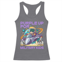Purple Up For Military Kids Racerback Tank Top Military Child Month Astronaut Fights