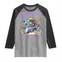 Purple Up For Military Kids Raglan Shirt Military Child Month Astronaut Fights