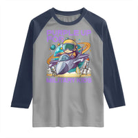 Purple Up For Military Kids Raglan Shirt Military Child Month Astronaut Fights