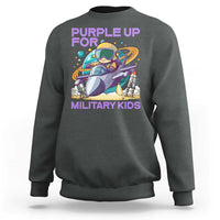 Purple Up For Military Kids Sweatshirt Military Child Month Astronaut Fights