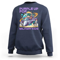 Purple Up For Military Kids Sweatshirt Military Child Month Astronaut Fights