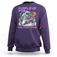 Purple Up For Military Kids Sweatshirt Military Child Month Astronaut Fights