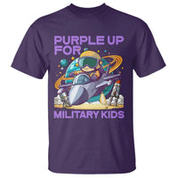 Purple Up For Military Kids T Shirt Military Child Month Astronaut Fights
