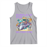 Purple Up For Military Kids Tank Top Military Child Month Astronaut Fights