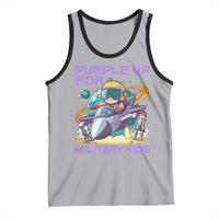 Purple Up For Military Kids Tank Top Military Child Month Astronaut Fights