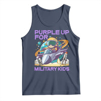 Purple Up For Military Kids Tank Top Military Child Month Astronaut Fights
