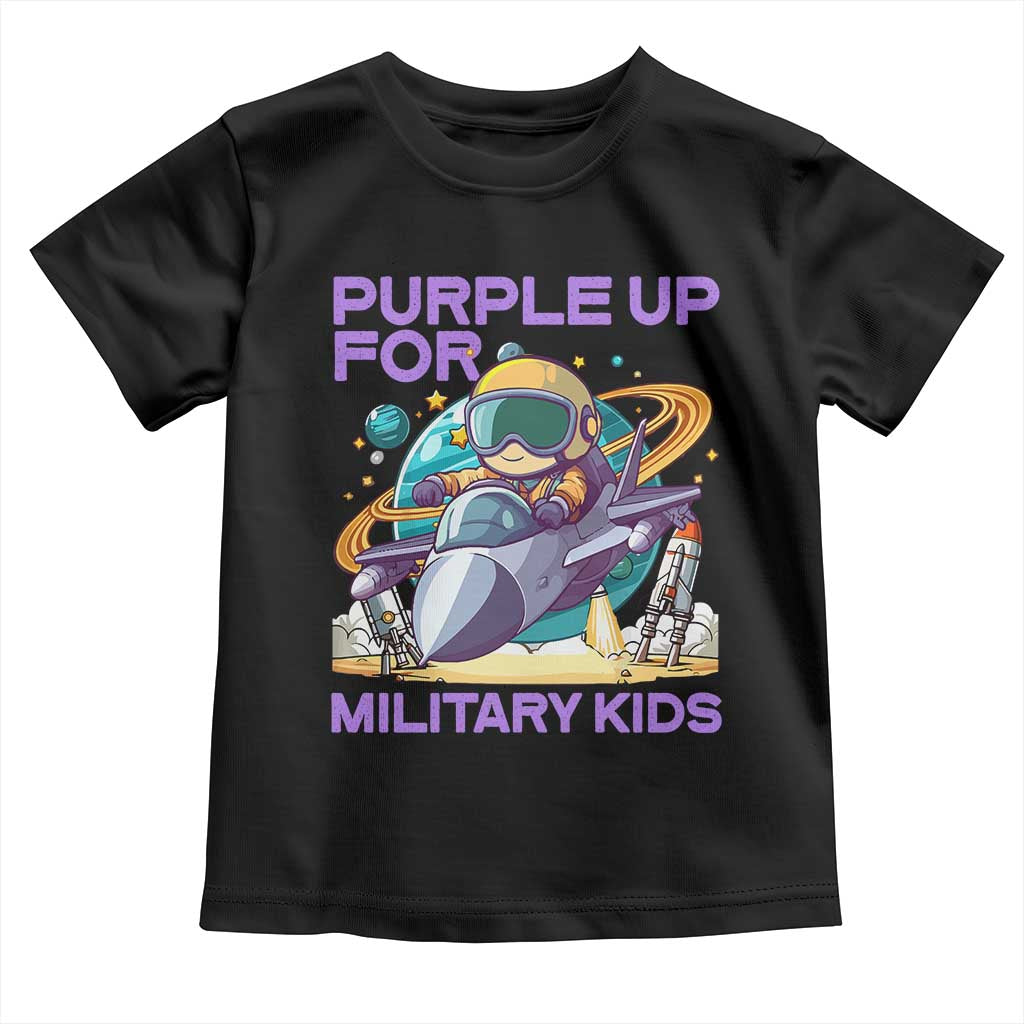 Purple Up For Military Kids Toddler T Shirt Military Child Month Astronaut Fights