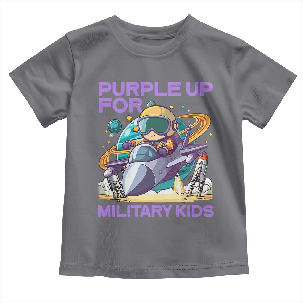 Purple Up For Military Kids Toddler T Shirt Military Child Month Astronaut Fights