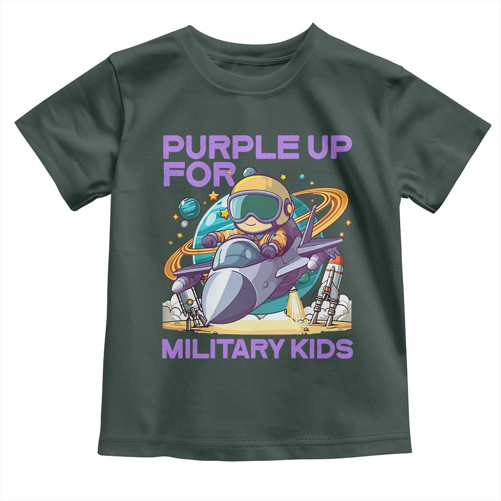 Purple Up For Military Kids Toddler T Shirt Military Child Month Astronaut Fights
