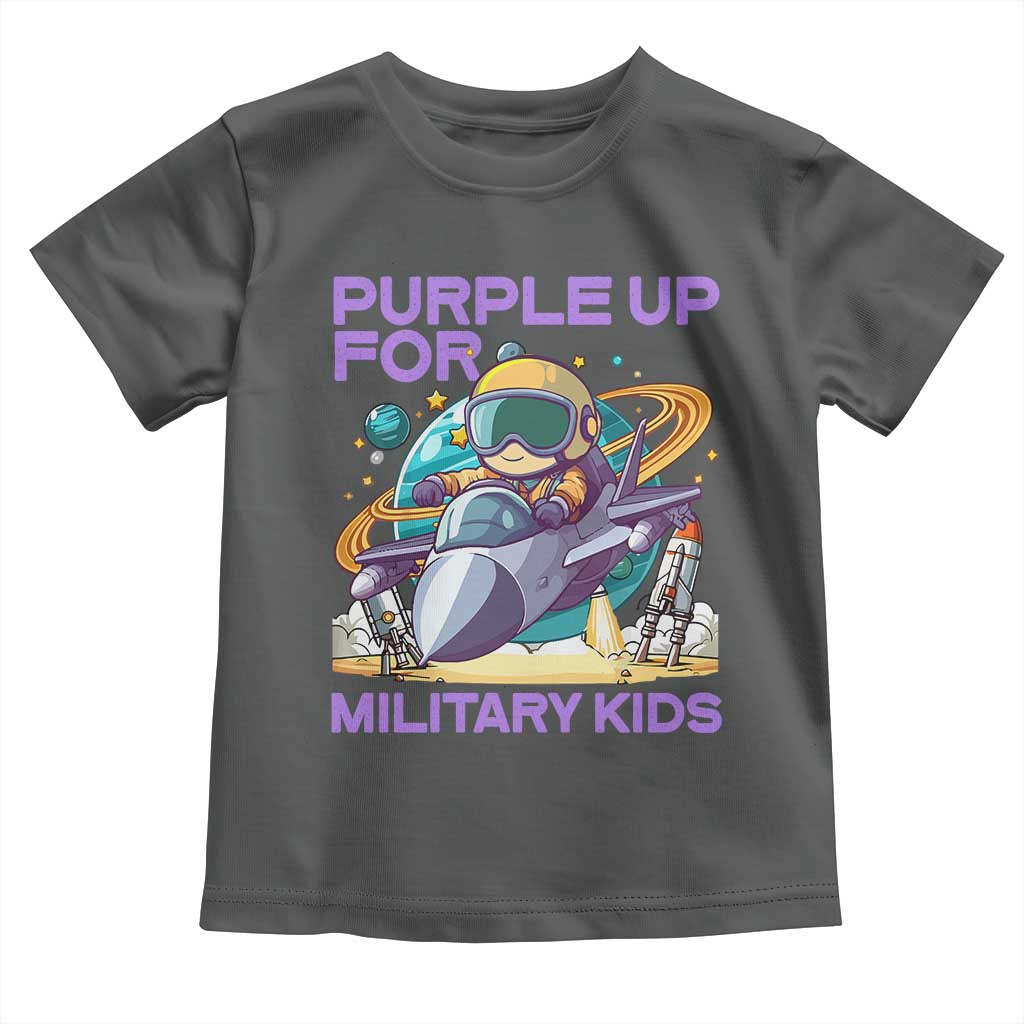 Purple Up For Military Kids Toddler T Shirt Military Child Month Astronaut Fights