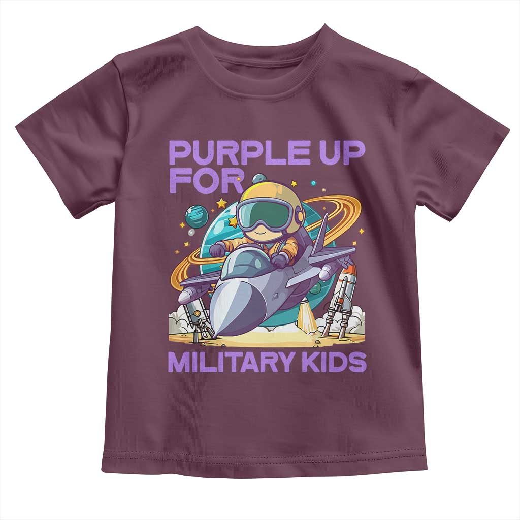 Purple Up For Military Kids Toddler T Shirt Military Child Month Astronaut Fights