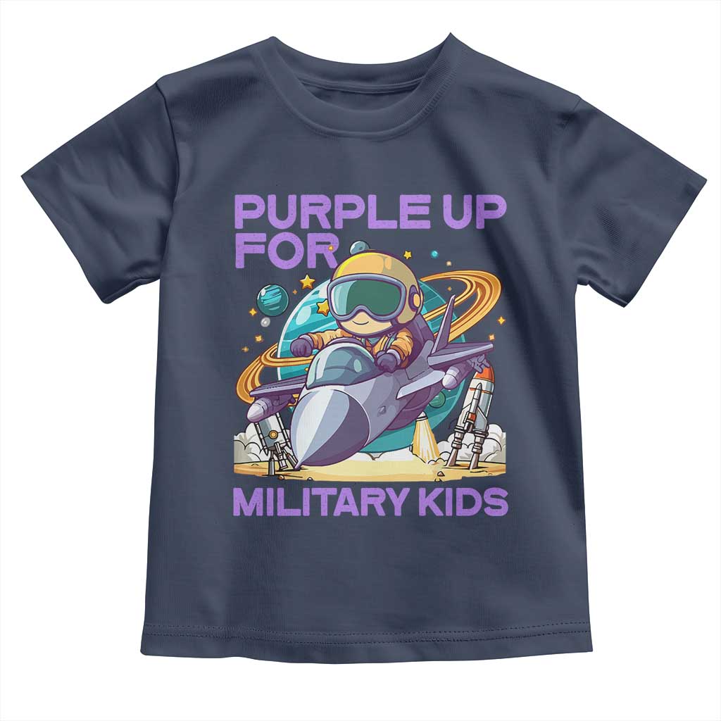 Purple Up For Military Kids Toddler T Shirt Military Child Month Astronaut Fights