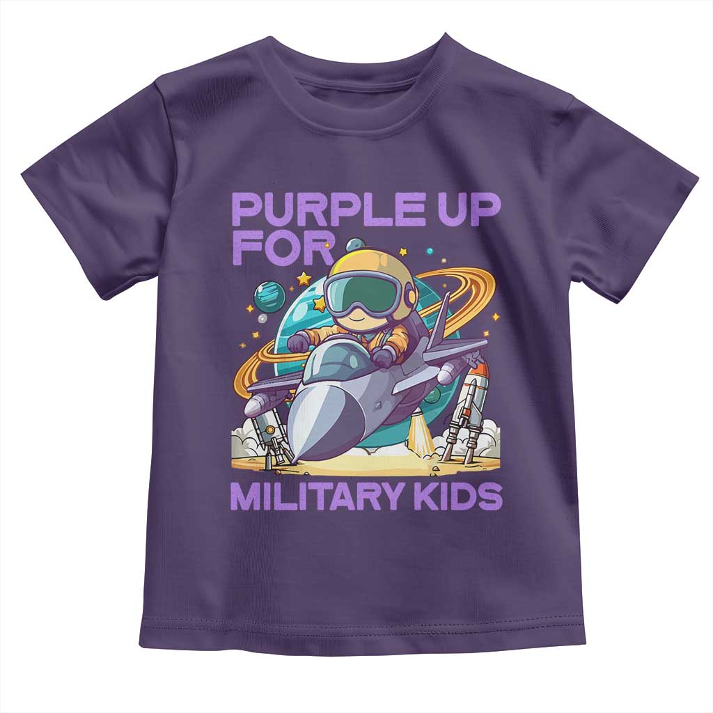 Purple Up For Military Kids Toddler T Shirt Military Child Month Astronaut Fights