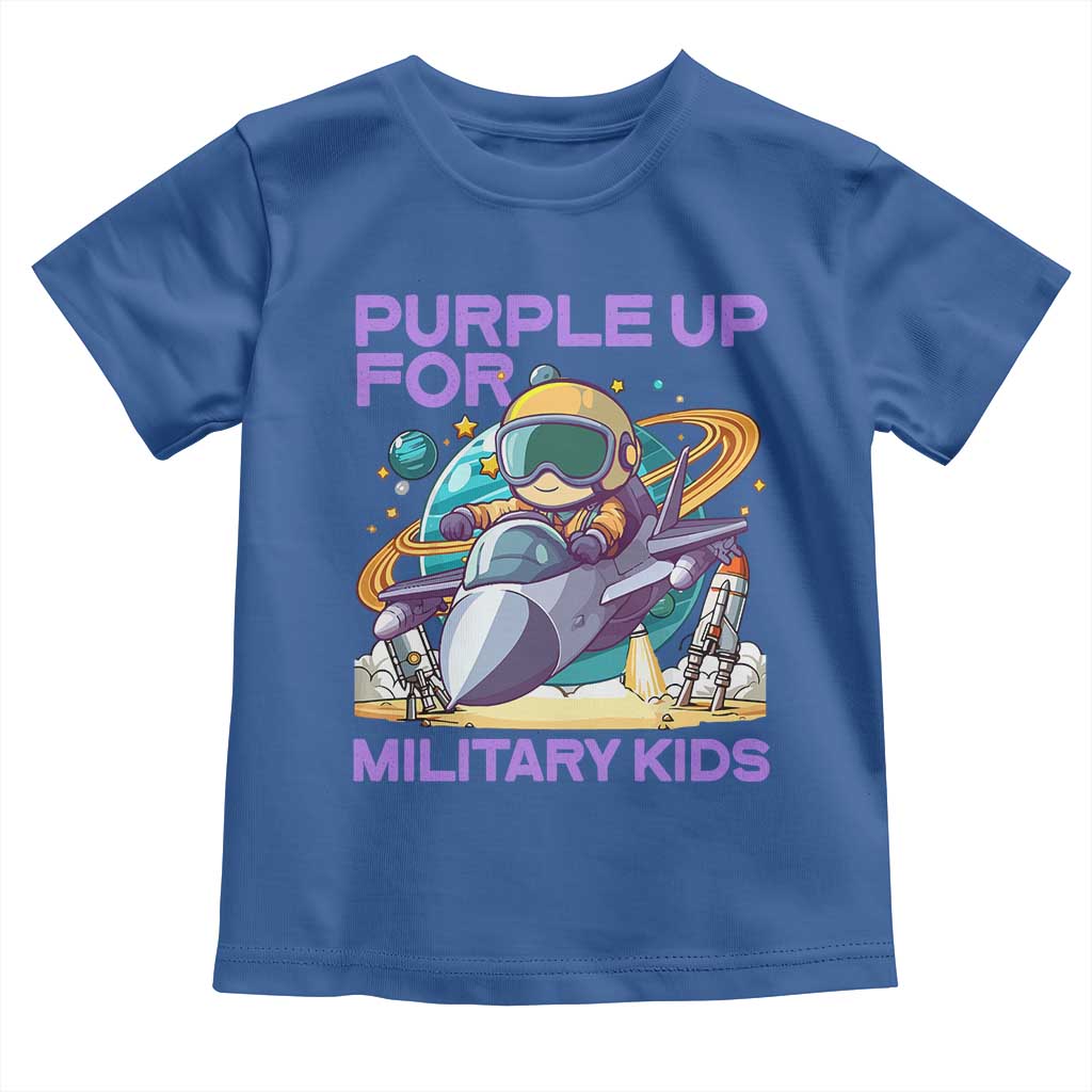 Purple Up For Military Kids Toddler T Shirt Military Child Month Astronaut Fights