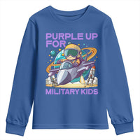 Purple Up For Military Kids Youth Sweatshirt Military Child Month Astronaut Fights