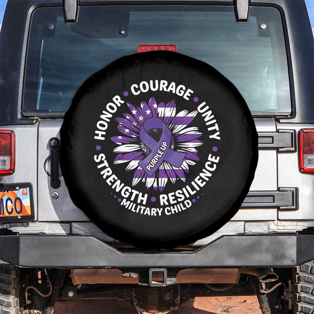 Military Child Month Spare Tire Cover Purple Up Military Child Honor Courage Unity Strength Resilience