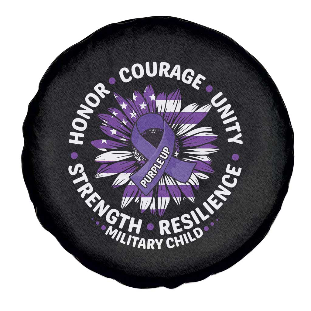 Military Child Month Spare Tire Cover Purple Up Military Child Honor Courage Unity Strength Resilience