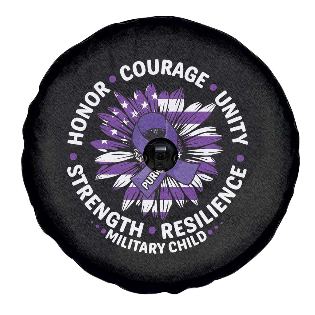 Military Child Month Spare Tire Cover Purple Up Military Child Honor Courage Unity Strength Resilience