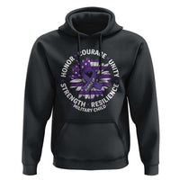 Military Child Month Hoodie Purple Up Military Child Honor Courage Unity Strength Resilience