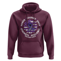Military Child Month Hoodie Purple Up Military Child Honor Courage Unity Strength Resilience