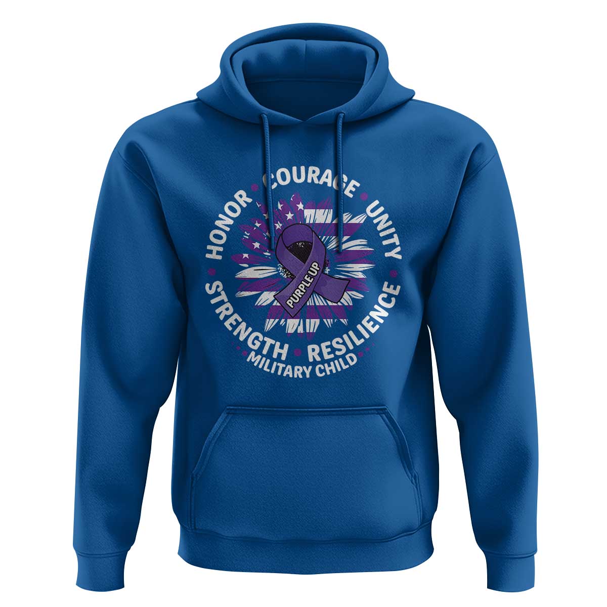 Military Child Month Hoodie Purple Up Military Child Honor Courage Unity Strength Resilience