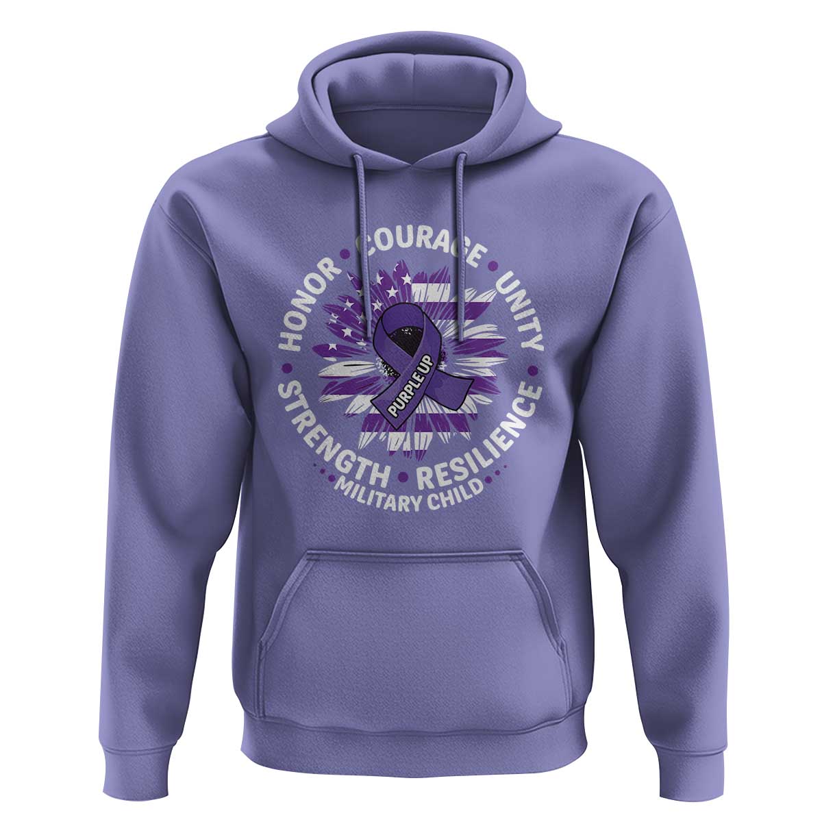 Military Child Month Hoodie Purple Up Military Child Honor Courage Unity Strength Resilience