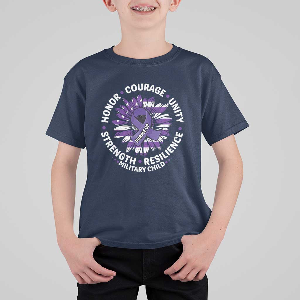 Military Child Month T Shirt For Kid Purple Up Military Child Honor Courage Unity Strength Resilience