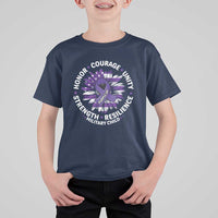 Military Child Month T Shirt For Kid Purple Up Military Child Honor Courage Unity Strength Resilience
